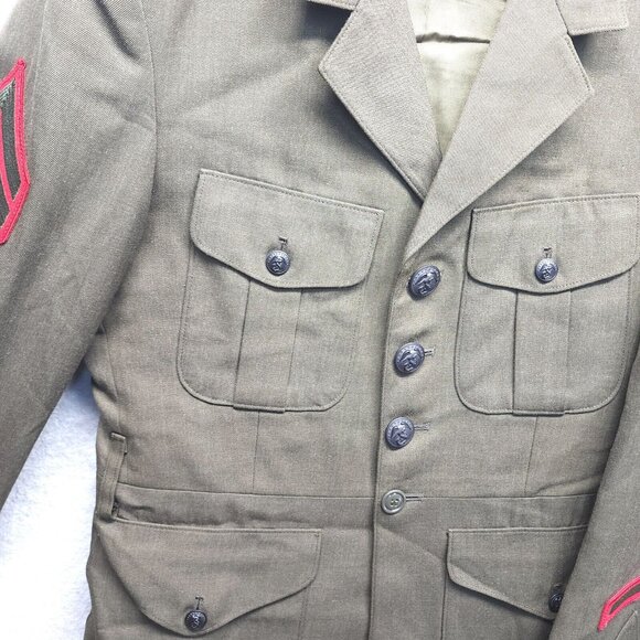 Crown Clothing USMC Corporal Alpha Green Service Jacket and Under Shirt 38R - Picture 5 of 16